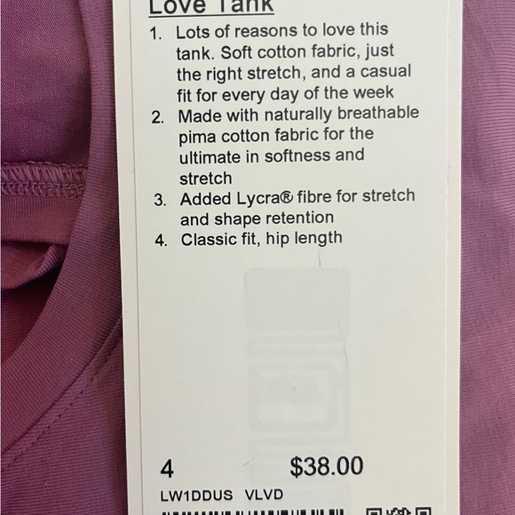 Lululemon Love Tank Size 4 - Picture 2 of 3